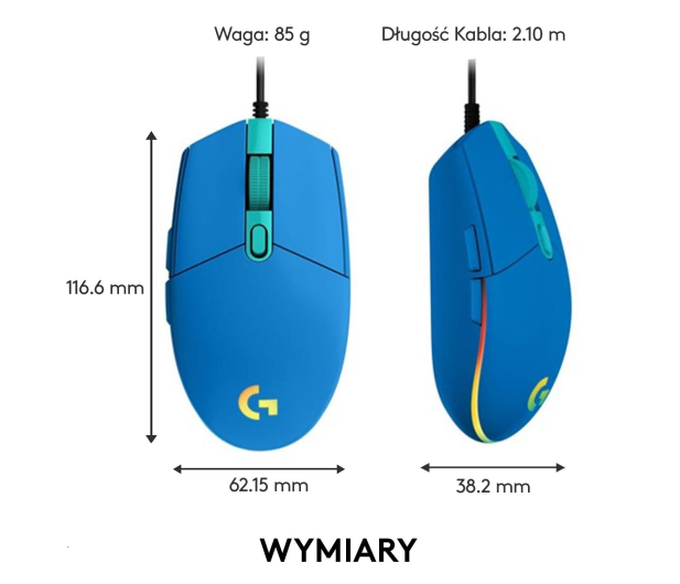 LOGITECH G102 Lightspeed Gaming Blue - 592507 - zdjęcie 11
